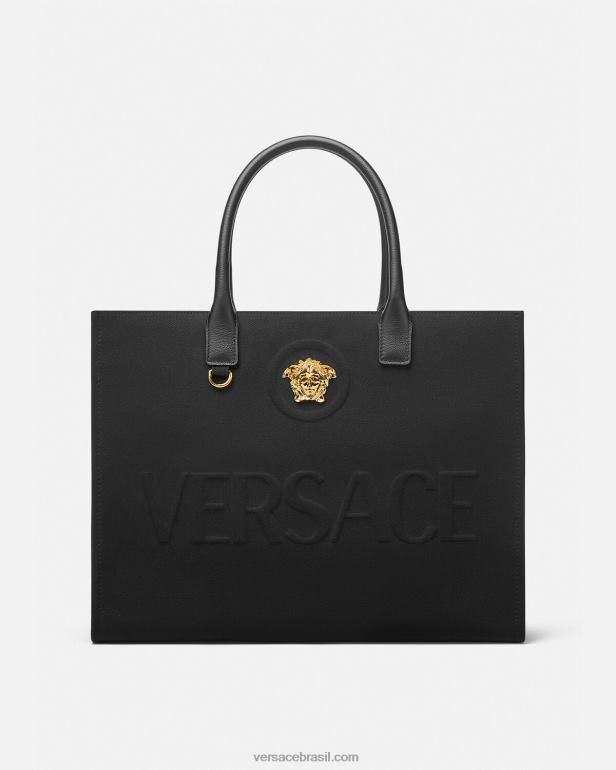 bolsas P2TX341 Versace bolsa tote grande medusa preto mulheres