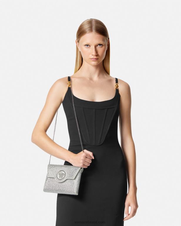 bolsas P2TX347 Versace clutch envelope cristal la medusa branco mulheres