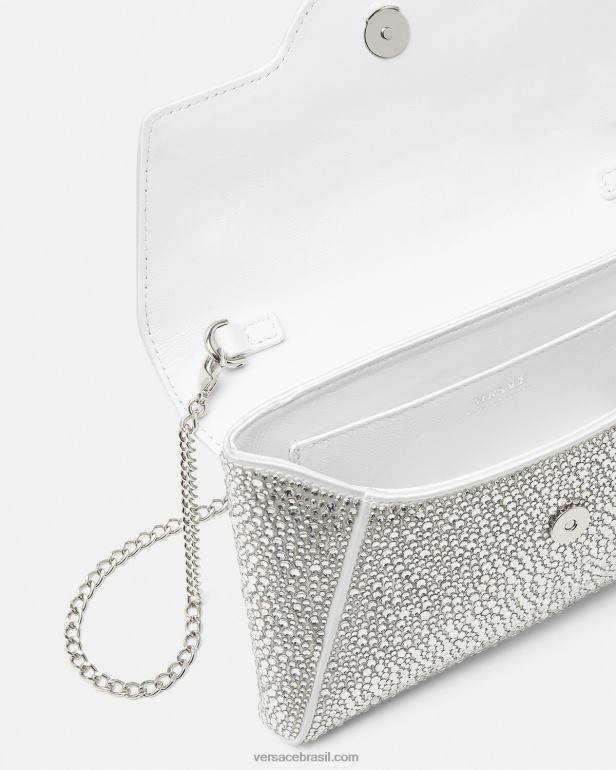 bolsas P2TX347 Versace clutch envelope cristal la medusa branco mulheres