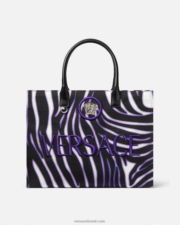 bolsas P2TX349 Versace bolsa zebra grande estampa e violeta mulheres