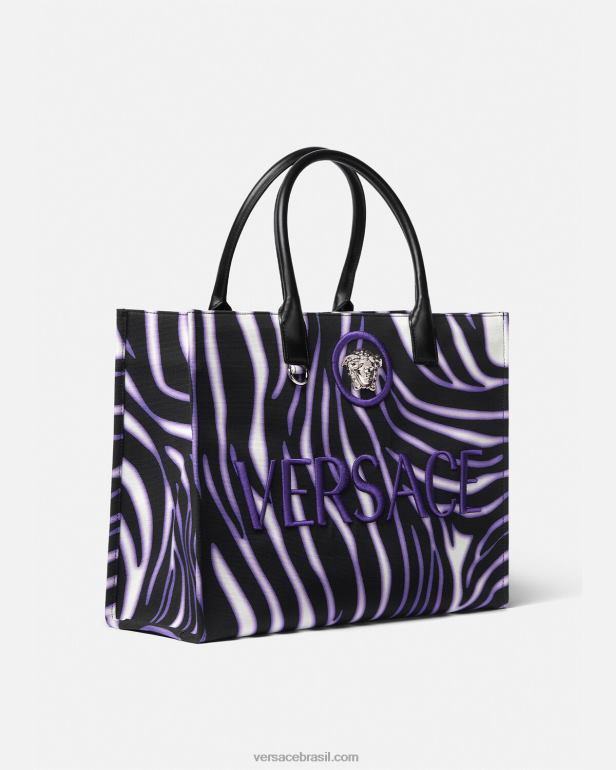 bolsas P2TX349 Versace bolsa zebra grande estampa e violeta mulheres