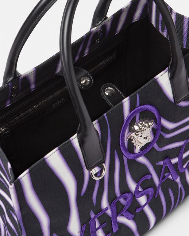 bolsas P2TX349 Versace bolsa zebra grande estampa e violeta mulheres