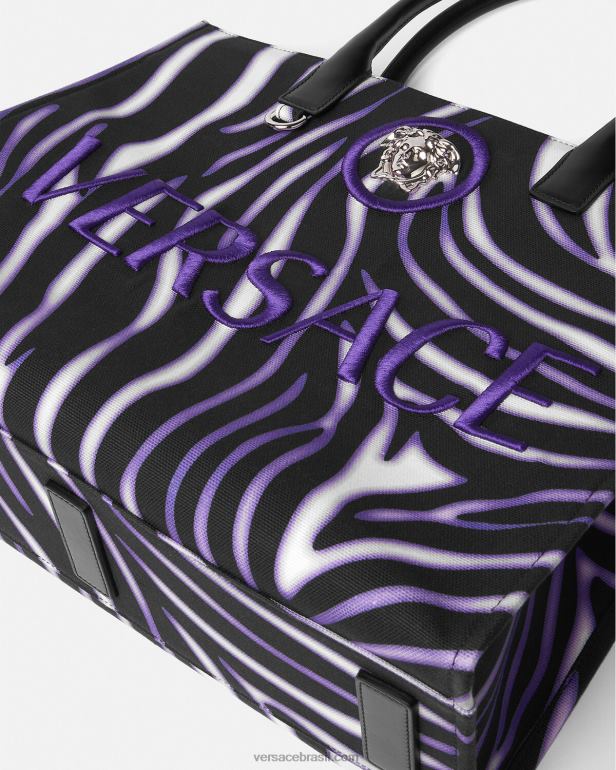 bolsas P2TX349 Versace bolsa zebra grande estampa e violeta mulheres