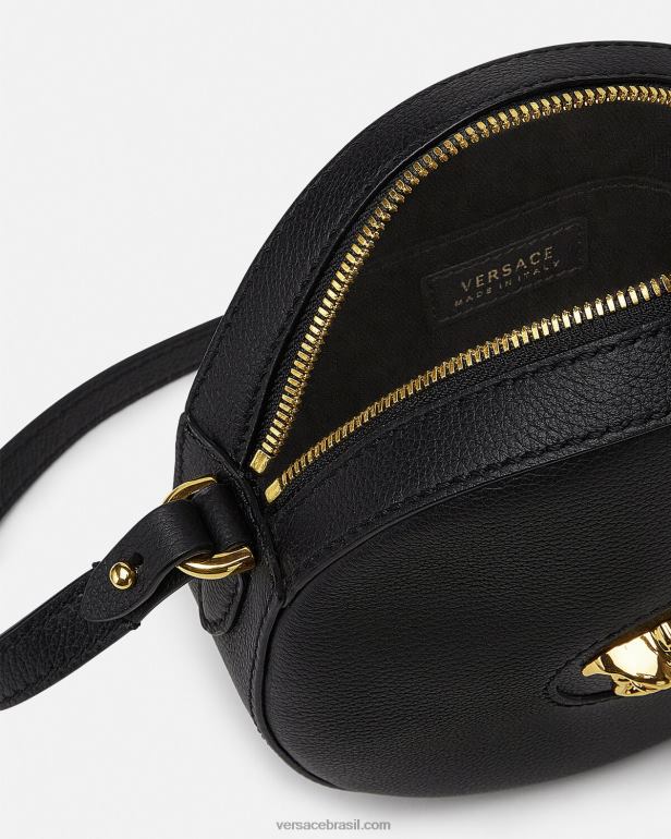 bolsas P2TX354 Versace bolsa redonda para câmera la medusa preto mulheres