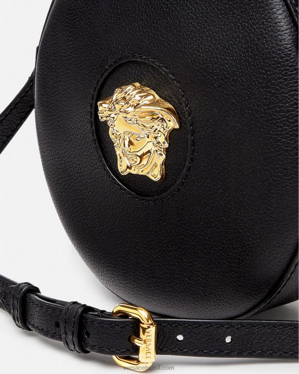 bolsas P2TX354 Versace bolsa redonda para câmera la medusa preto mulheres