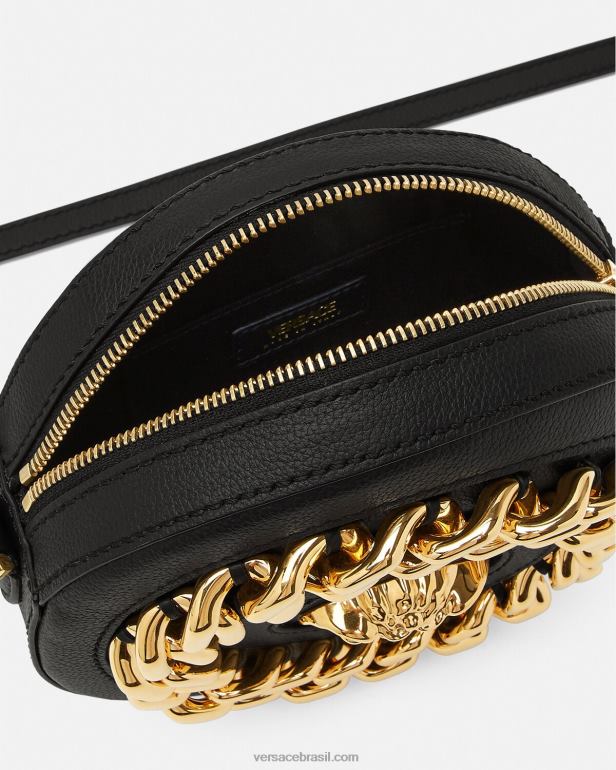 bolsas P2TX355 Versace bolsa redonda para câmera la medusa preto mulheres