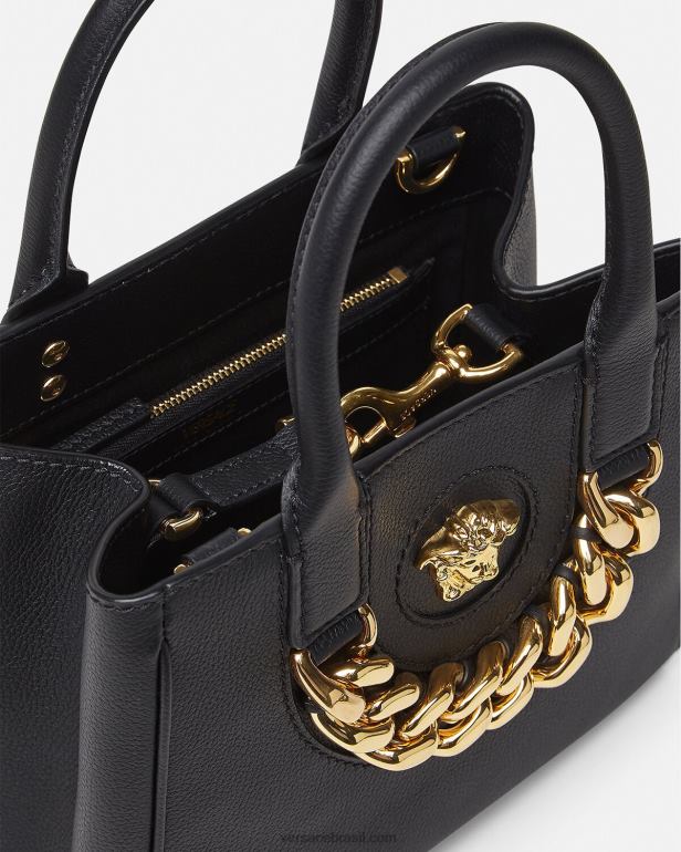 bolsas P2TX362 Versace bolsa tote pequena la medusa preto mulheres