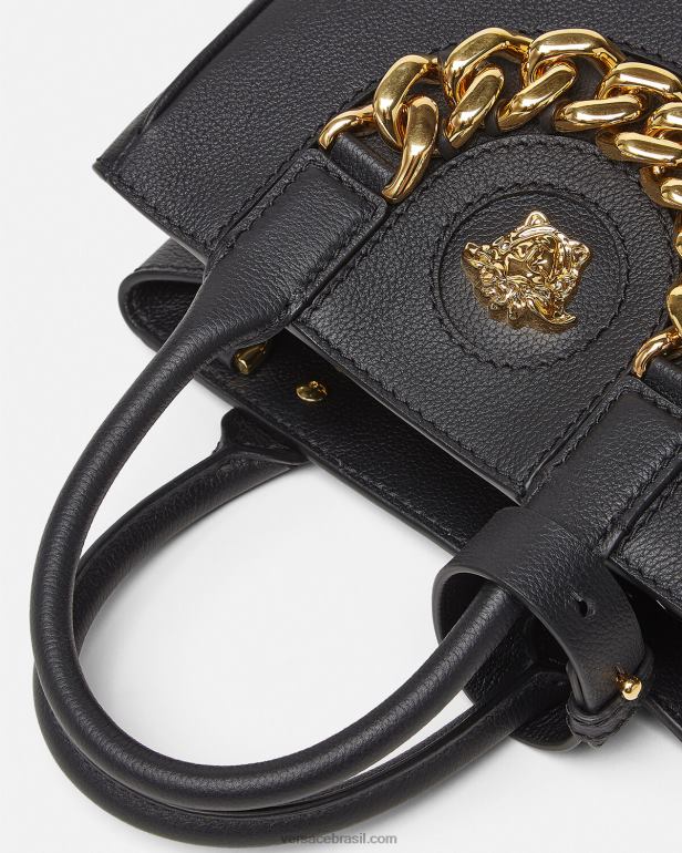 bolsas P2TX362 Versace bolsa tote pequena la medusa preto mulheres