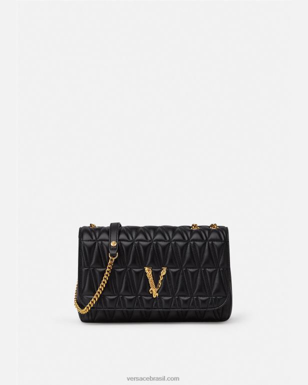 bolsas P2TX365 Versace bolsa tiracolo virtus preto mulheres
