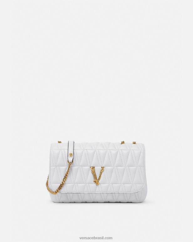 bolsas P2TX366 Versace bolsa tiracolo virtus branco mulheres