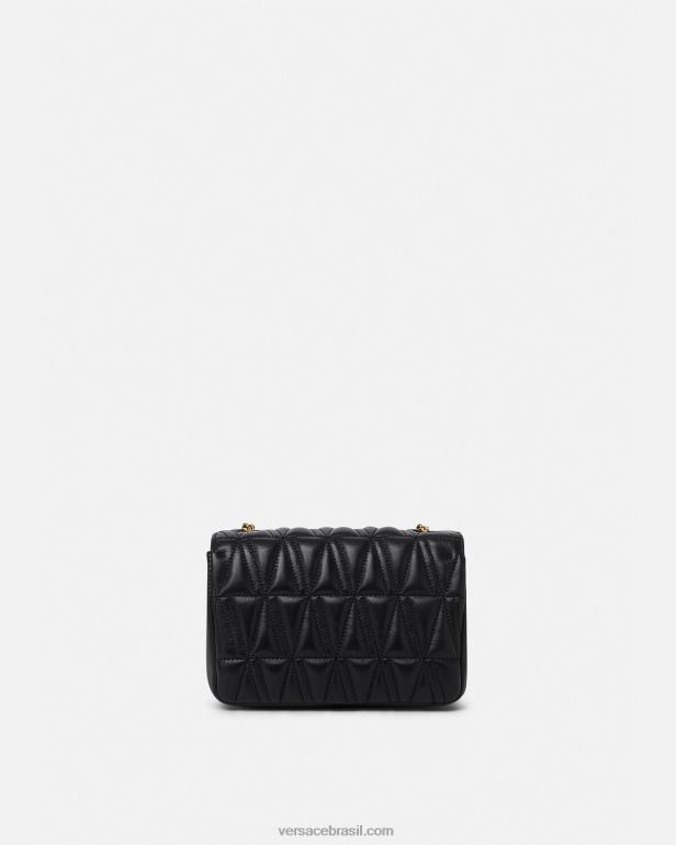 bolsas P2TX367 Versace bolsa de ombro pequena virtus preto mulheres