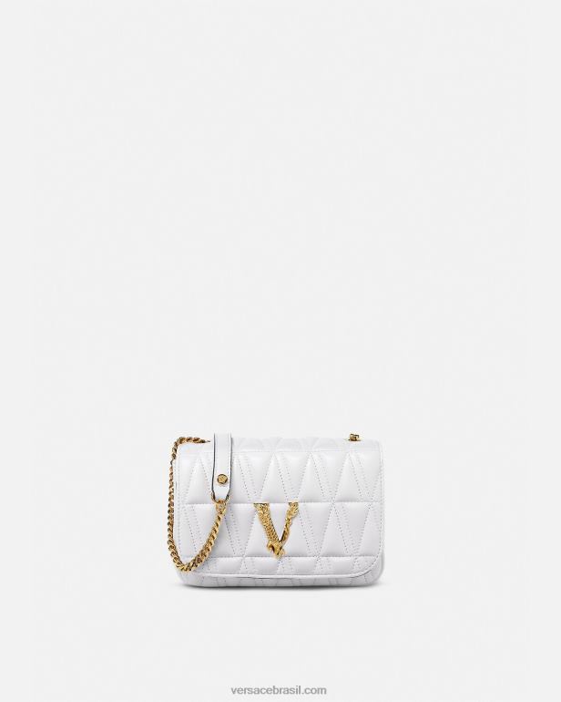 bolsas P2TX368 Versace bolsa de ombro pequena virtus branco mulheres