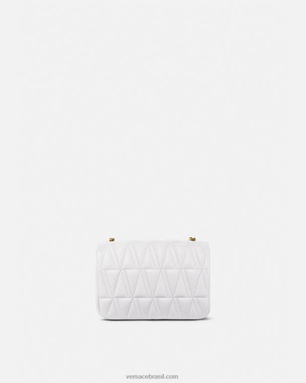 bolsas P2TX368 Versace bolsa de ombro pequena virtus branco mulheres