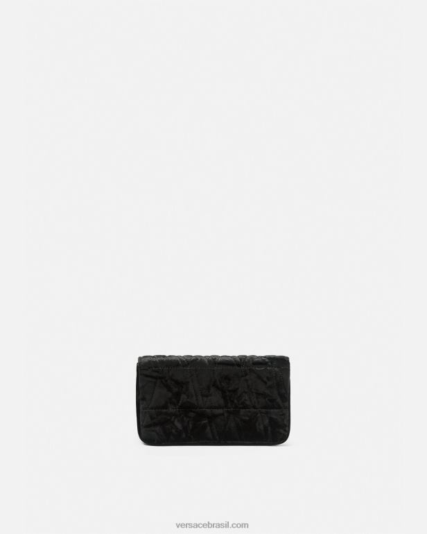 bolsas P2TX377 Versace mini bolsa de veludo virtus preto mulheres