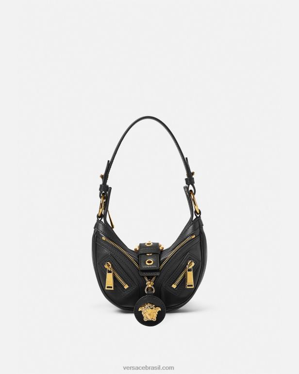bolsas P2TX273 Versace repita mini bolsa hobo preto mulheres