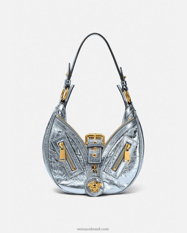 bolsas P2TX277 Versace bolsa hobo pequena com repetição metálica Uma cor mulheres