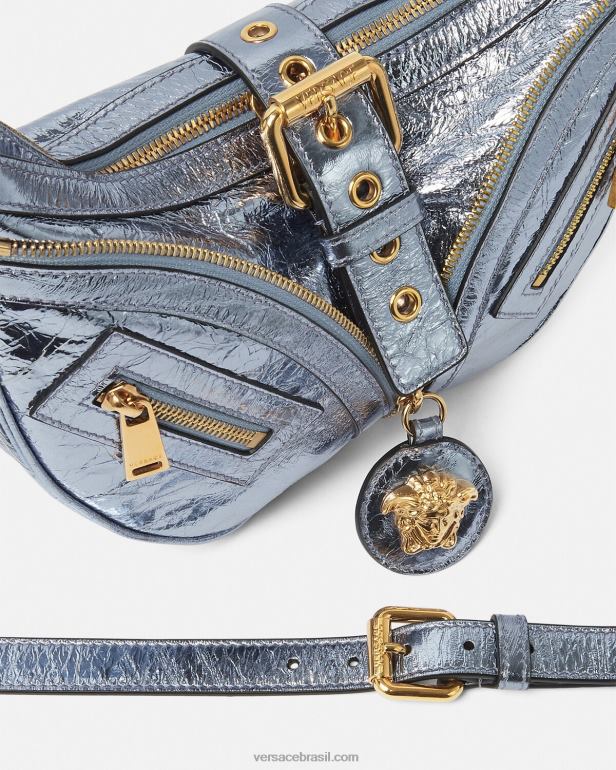 bolsas P2TX277 Versace bolsa hobo pequena com repetição metálica Uma cor mulheres