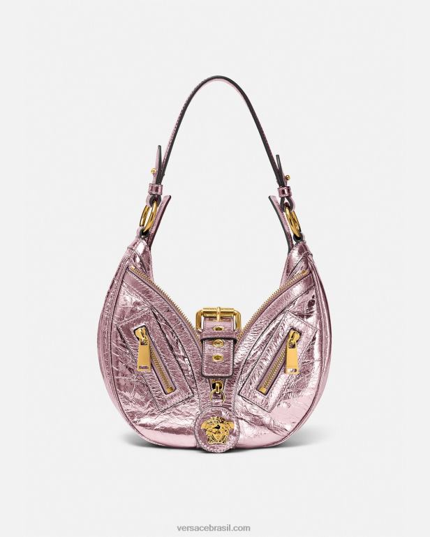 bolsas P2TX278 Versace bolsa hobo pequena com repetição metálica Uma cor mulheres