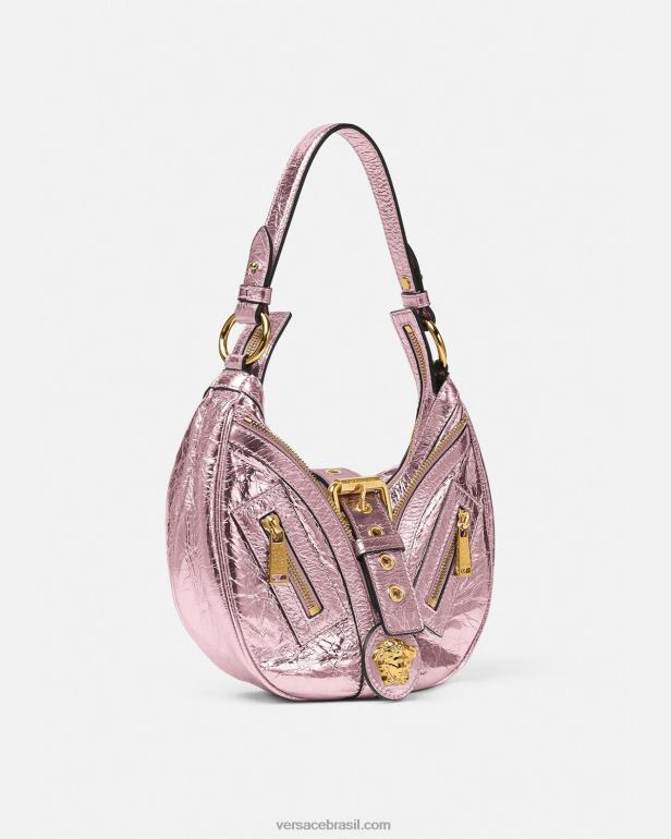 bolsas P2TX278 Versace bolsa hobo pequena com repetição metálica Uma cor mulheres