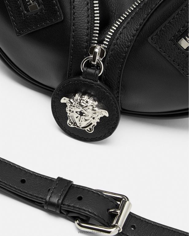 bolsas P2TX282 Versace repita o pequeno saco hobo preto mulheres