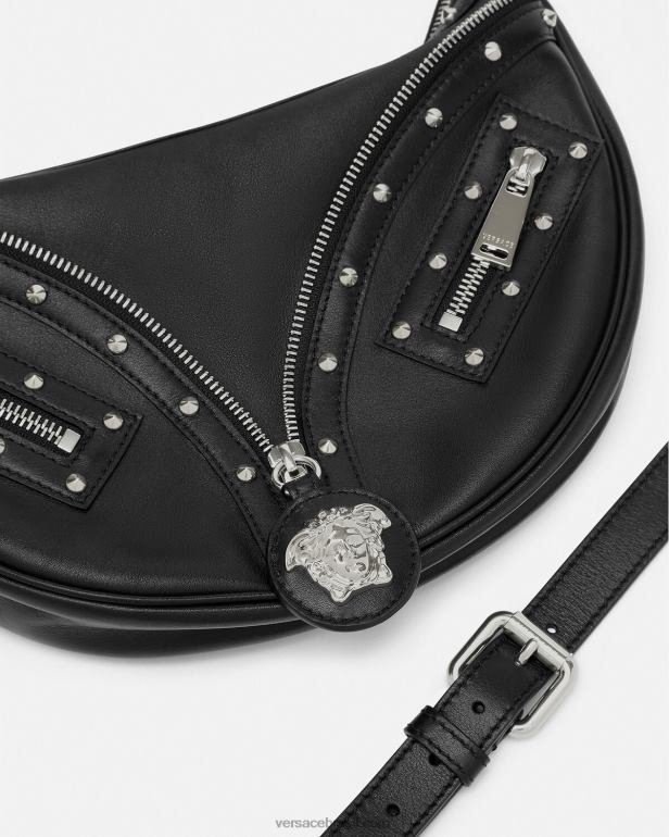bolsas P2TX283 Versace repita o pequeno saco hobo preto mulheres