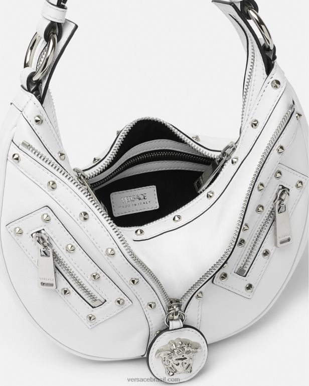 bolsas P2TX284 Versace repita o pequeno saco hobo branco mulheres