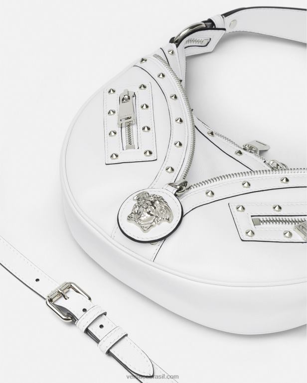 bolsas P2TX284 Versace repita o pequeno saco hobo branco mulheres