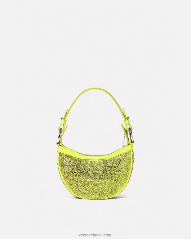 bolsas P2TX293 Versace bolsa mini hobo com repetição de cristal amarelo mulheres