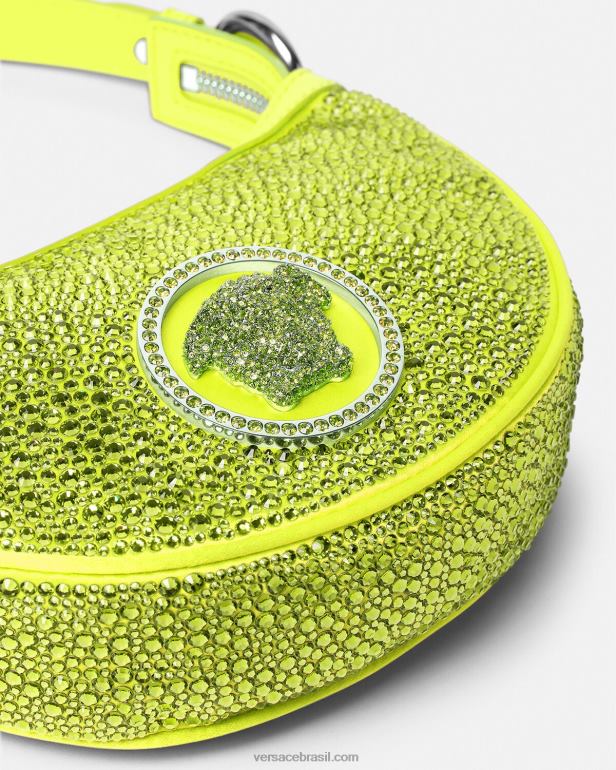 bolsas P2TX293 Versace bolsa mini hobo com repetição de cristal amarelo mulheres