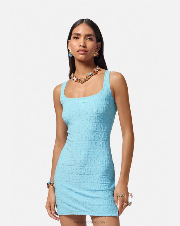 roupas íntimas e moda praia P2TX1190 Versace cobertura de vestido de toalha azul claro mulheres