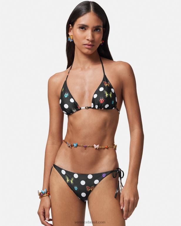 roupas íntimas e moda praia P2TX1115 Versace parte de baixo do biquíni com borboletas imprimir mulheres