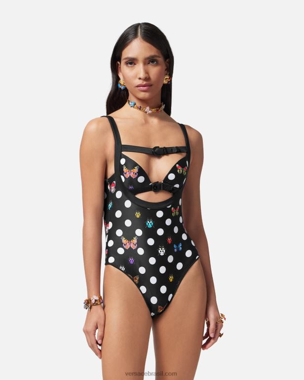 roupas íntimas e moda praia P2TX1117 Versace maiô de borboletas imprimir mulheres
