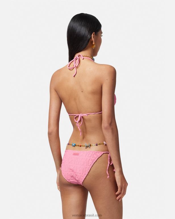 roupas íntimas e moda praia P2TX1120 Versace parte de baixo do biquíni com toalha rosa mulheres
