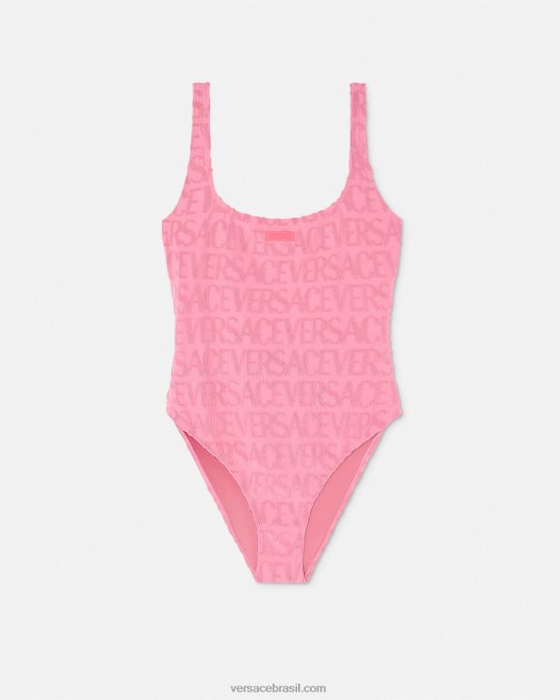 roupas íntimas e moda praia P2TX1122 Versace maiô com toalha rosa mulheres