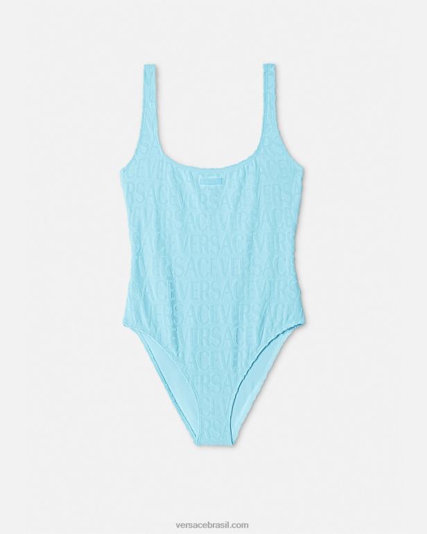roupas íntimas e moda praia P2TX1123 Versace maiô com toalha azul claro mulheres