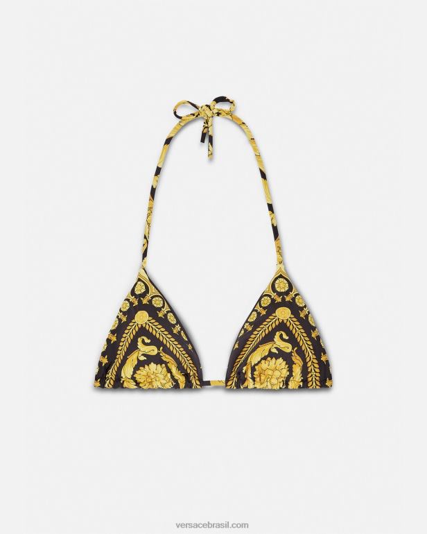 roupas íntimas e moda praia P2TX1138 Versace top de biquíni com estampa barroco imprimir mulheres
