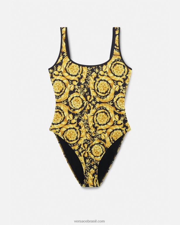 roupas íntimas e moda praia P2TX1144 Versace maiô com estampa barroca imprimir mulheres