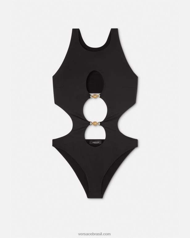 roupas íntimas e moda praia P2TX1148 Versace maiô medusa '95 preto mulheres