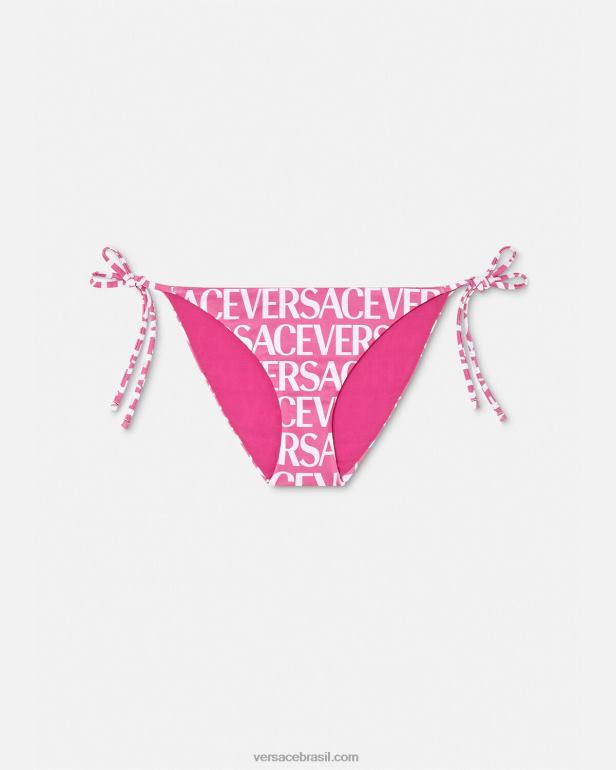 roupas íntimas e moda praia P2TX1166 Versace parte de baixo do biquíni rosa e estampado mulheres