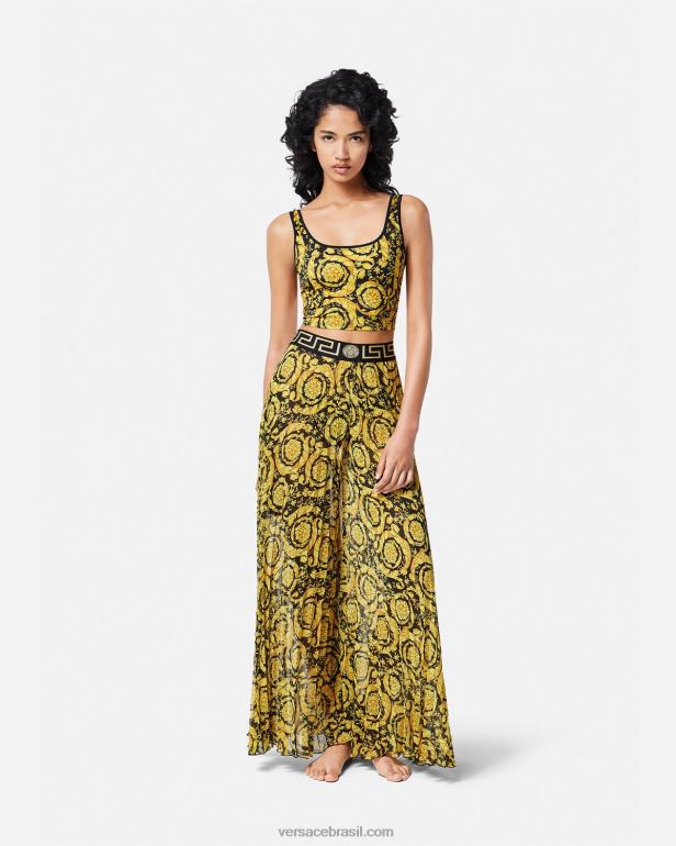 roupas íntimas e moda praia P2TX1172 Versace top tankini barroco imprimir mulheres