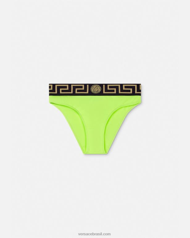 roupas íntimas e moda praia P2TX1176 Versace cueca de biquíni com borda Greca Lima mulheres
