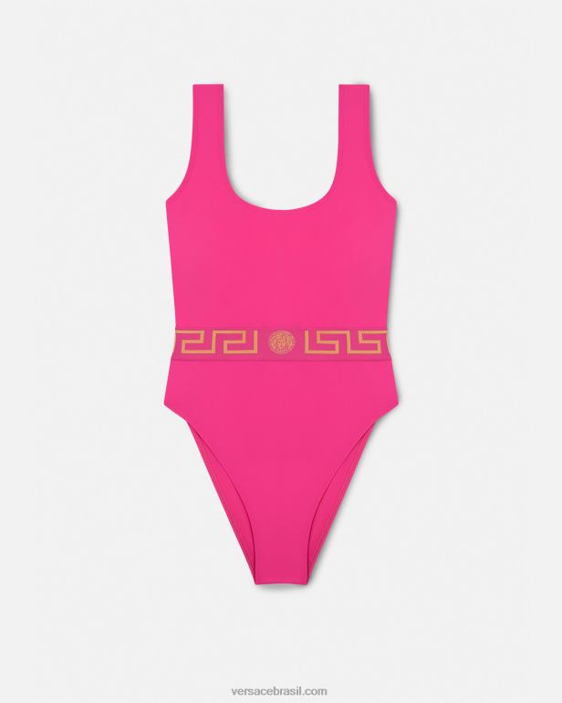 roupas íntimas e moda praia P2TX1178 Versace maiô Greca rosa mulheres