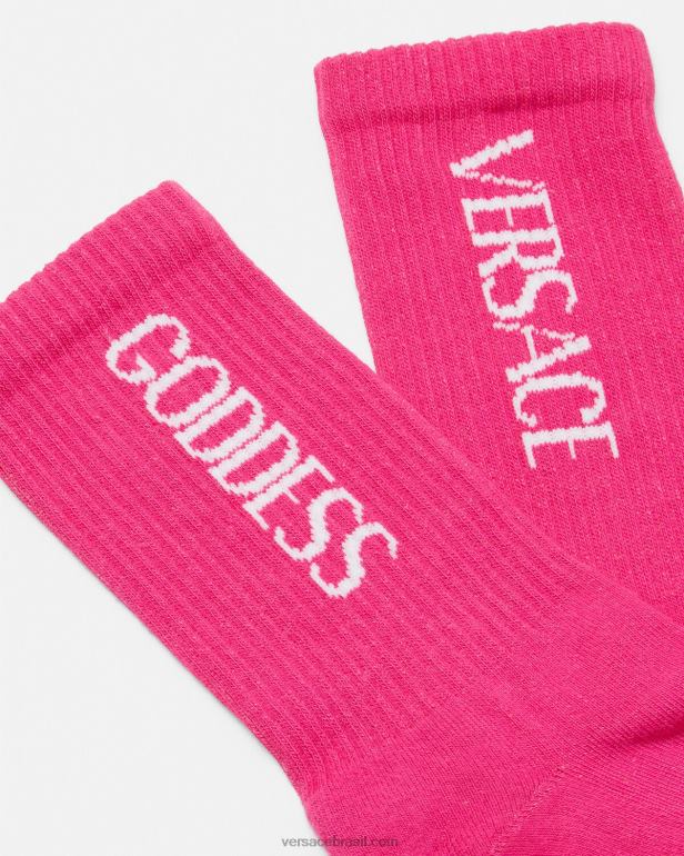 roupas íntimas e moda praia P2TX1105 Versace meias deusa fúcsia mulheres