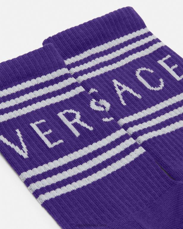 roupas íntimas e moda praia P2TX1108 Versace Meias com logo vintage dos anos 90 tolet mulheres