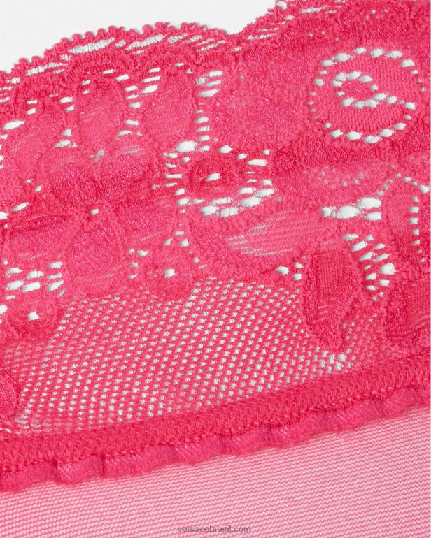 roupas íntimas e moda praia P2TX1111 Versace meias de renda rosa mulheres
