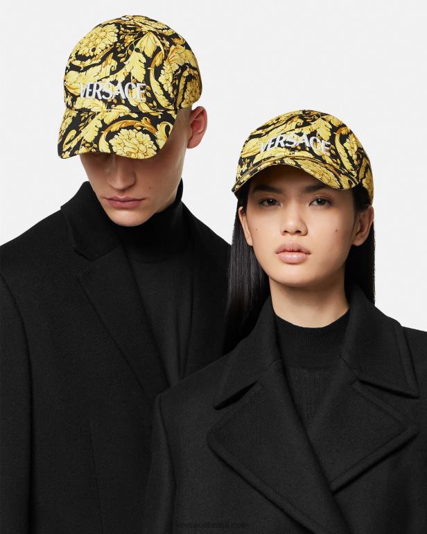 roupas íntimas e moda praia P2TX1209 Versace boné de beisebol com logotipo barroco imprimir mulheres