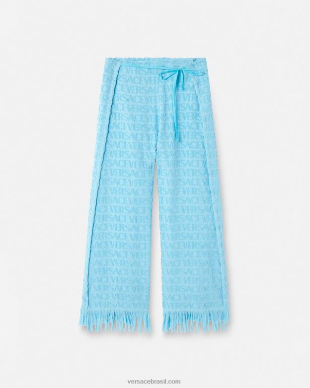 roupas íntimas e moda praia P2TX1188 Versace calça pareo com toalha allover azul claro mulheres