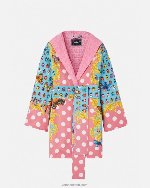 roupas íntimas e moda praia P2TX1080 Versace roupão curto de borboletas imprimir mulheres