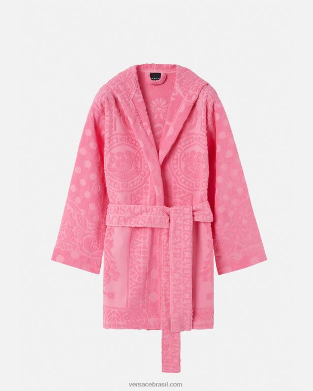 roupas íntimas e moda praia P2TX1081 Versace roupão curto barroco concha rosa mulheres