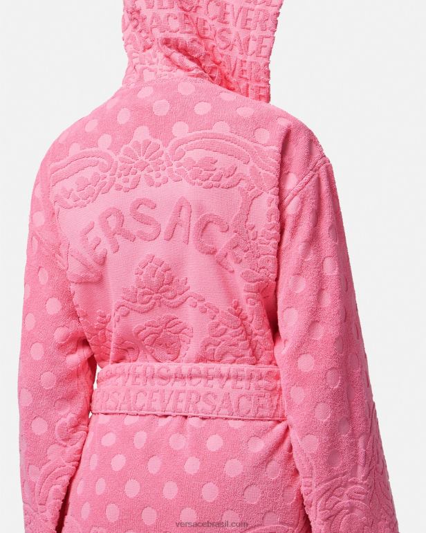 roupas íntimas e moda praia P2TX1081 Versace roupão curto barroco concha rosa mulheres